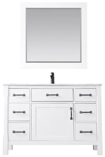 Altair 48 Single Bathroom Vanity Set in White with Mirror