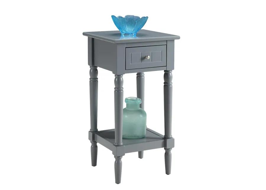 Convenience Concepts French Country Khloe 1 Drawer Accent Table with Shelf, Gray