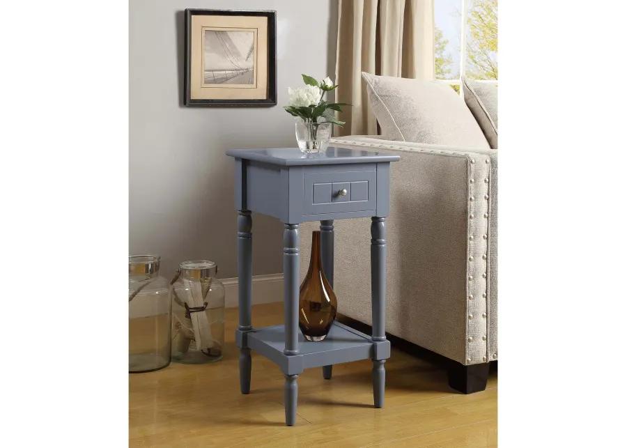 Convenience Concepts French Country Khloe 1 Drawer Accent Table with Shelf, Gray