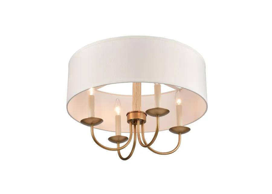 Neville 20'' Wide 4-Light Brass Semi Flush Mount