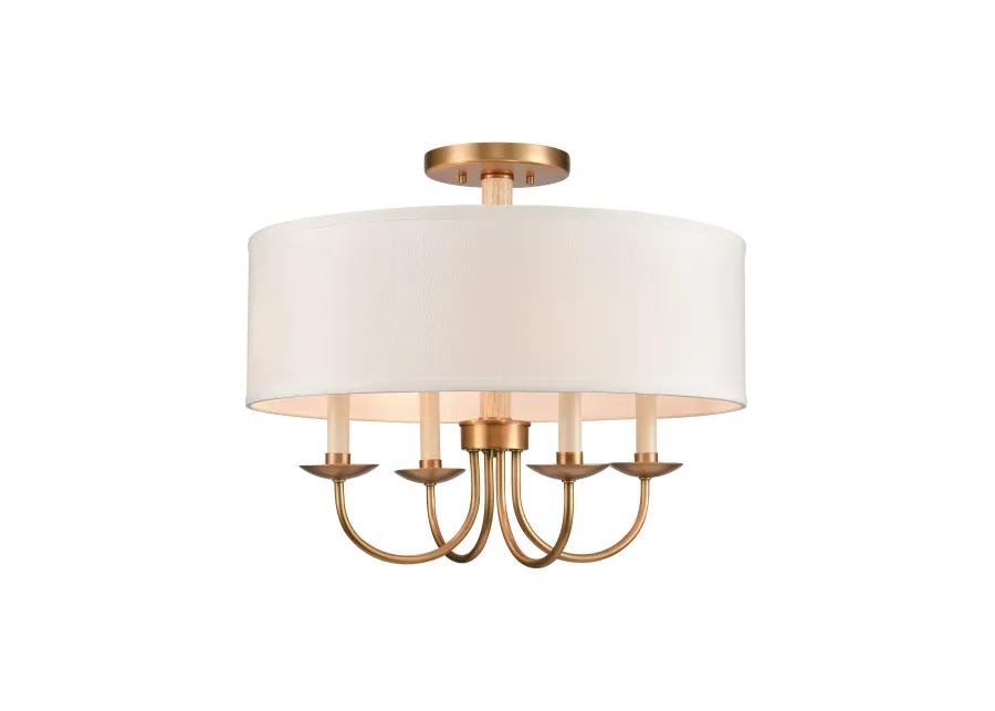 Neville 20'' Wide 4-Light Brass Semi Flush Mount