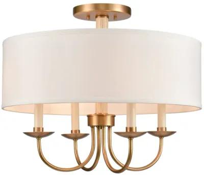 Neville 20'' Wide 4-Light Brass Semi Flush Mount