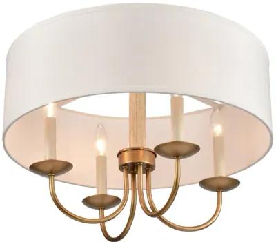 Neville 20'' Wide 4-Light Brass Semi Flush Mount