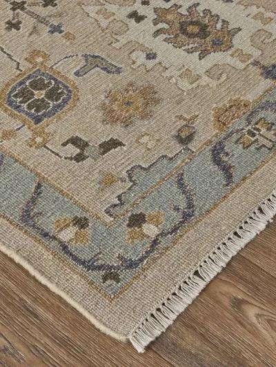 Corbitt 0613F 3'6" x 5'6" Tan/Blue/Gold Rug