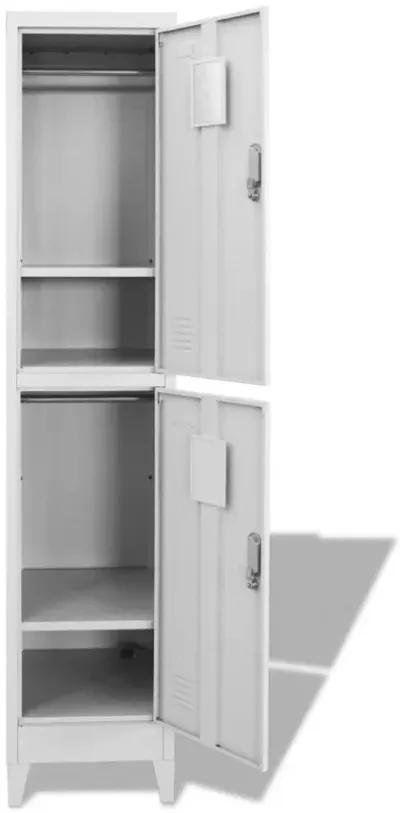 vidaXL Locker Cabinet with 2 Compartments 15"x17.7"x70.9"