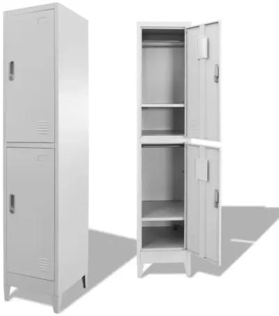 vidaXL Locker Cabinet with 2 Compartments 15"x17.7"x70.9"