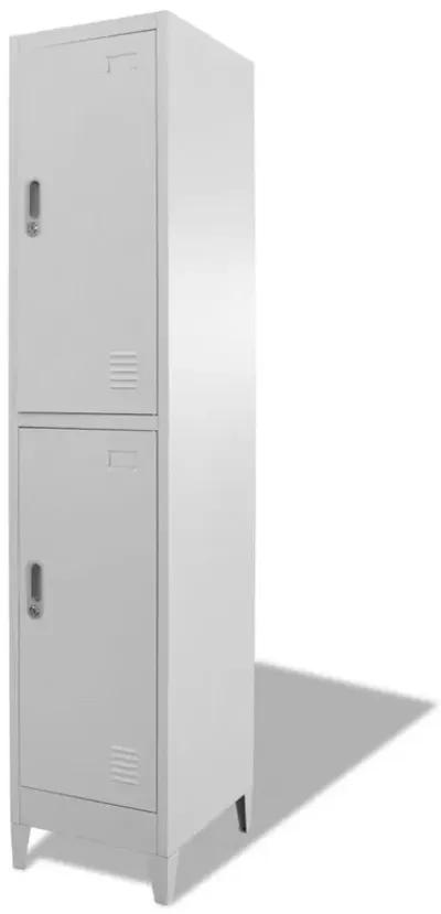 vidaXL Locker Cabinet with 2 Compartments 15"x17.7"x70.9"