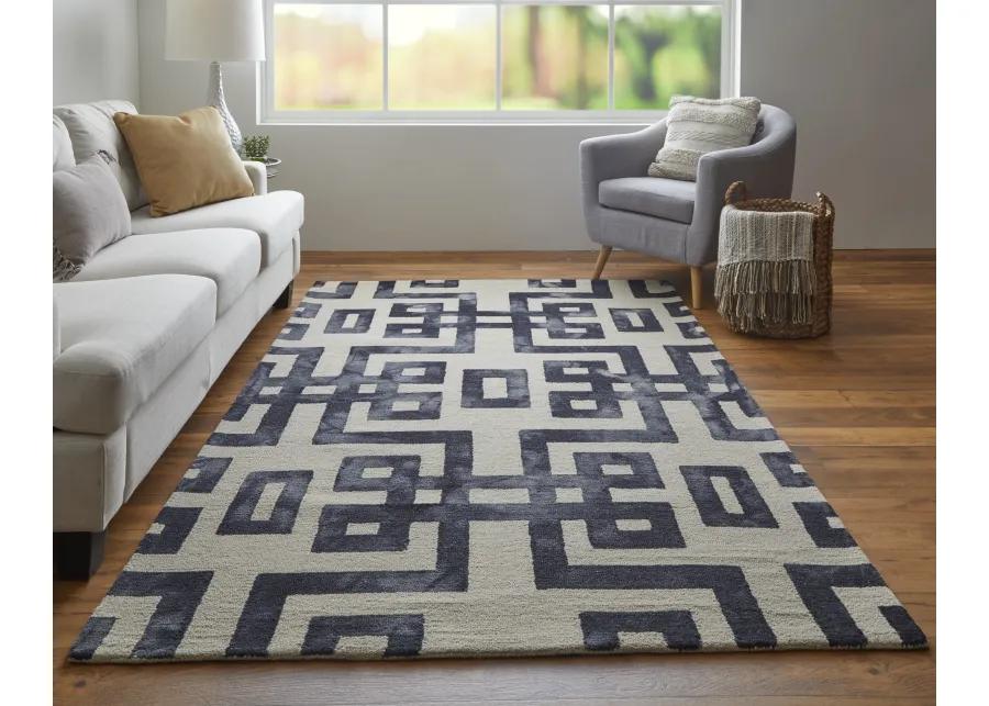 Lorrain 8568F Ivory/Black 3'6" x 5'6" Rug