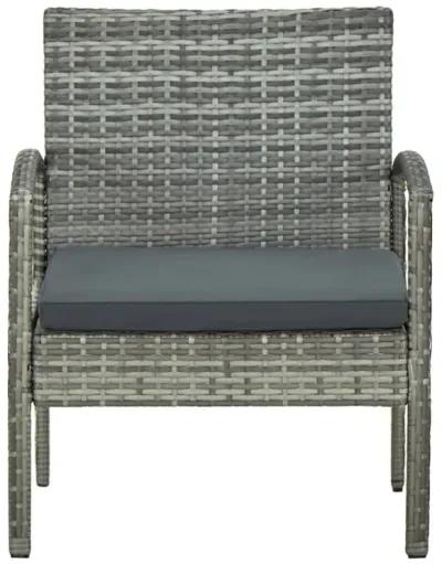 vidaXL Garden Chair with Cushion Poly Rattan Gray