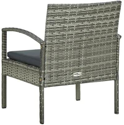 vidaXL Garden Chair with Cushion Poly Rattan Gray