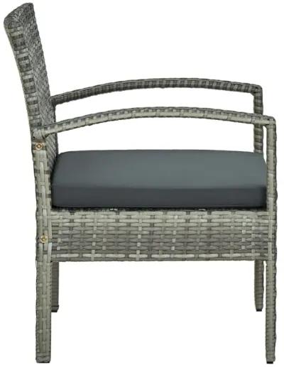 vidaXL Garden Chair with Cushion Poly Rattan Gray