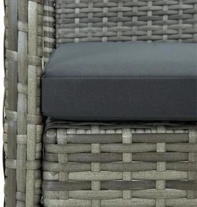 vidaXL Garden Chair with Cushion Poly Rattan Gray