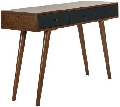 Belen Kox Pecan Blue 3-Drawer Writing Desk, Belen Kox