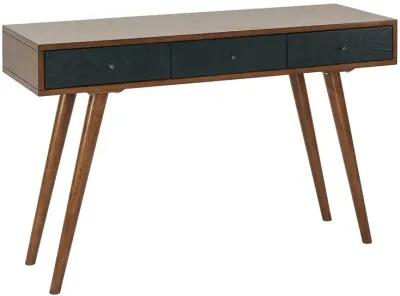 Belen Kox Pecan Blue 3-Drawer Writing Desk, Belen Kox