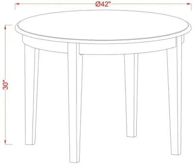 Boston table 42" Round with 4 tapered legs