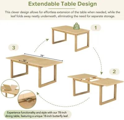 Merax Modern 6-Piece Extendable Dining Table Set