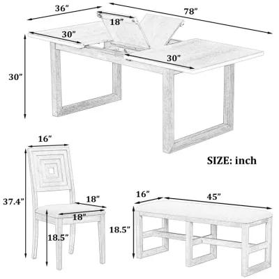 Merax Modern 6-Piece Extendable Dining Table Set