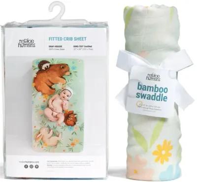 Enchanted Meadow Crib Sheet & Swaddle Bundle