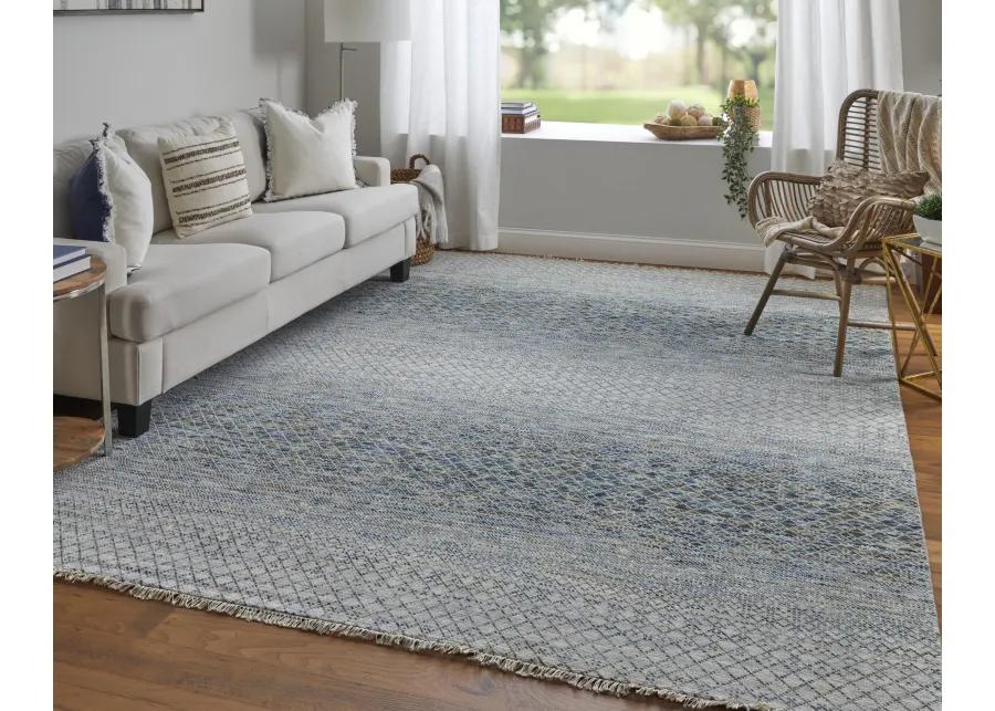 Branson 69BQF 5'6" x 8'6" Blue/Ivory/Brown Rug