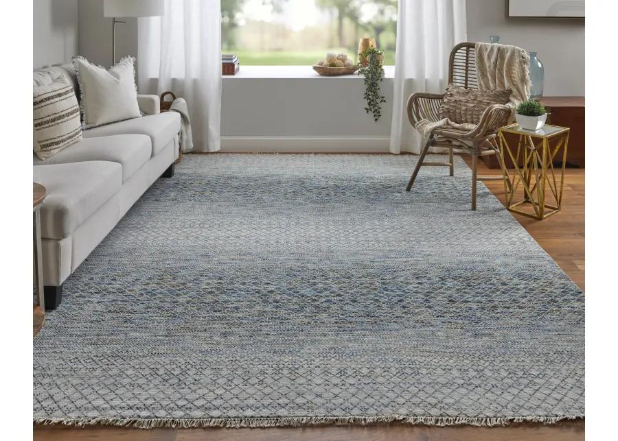 Branson 69BQF 5'6" x 8'6" Blue/Ivory/Brown Rug