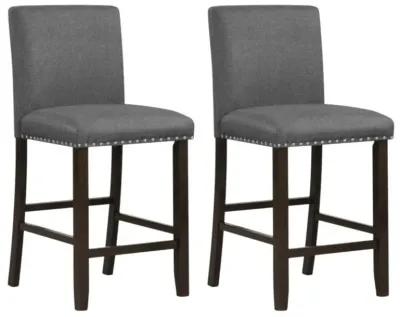 Hivvago Set of 2 PVC Leather Bar Stools with Back for Kitchen Island