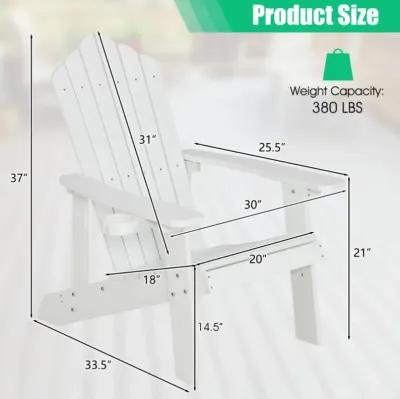 Hivvago Weather Resistant HIPS Outdoor Adirondack Chair with Cup Holder