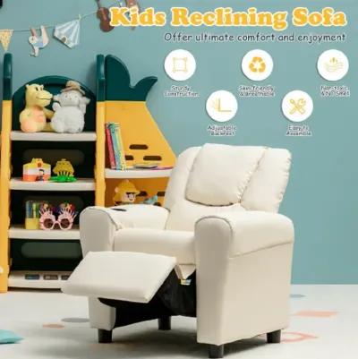 Children PU Leather Recliner Chair with Front Footrest