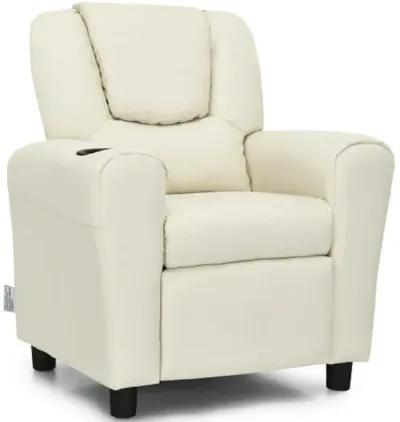 Children PU Leather Recliner Chair with Front Footrest