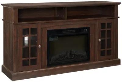 Modern TV Stand with Fireplace Insert, Espresso, 58.25" W