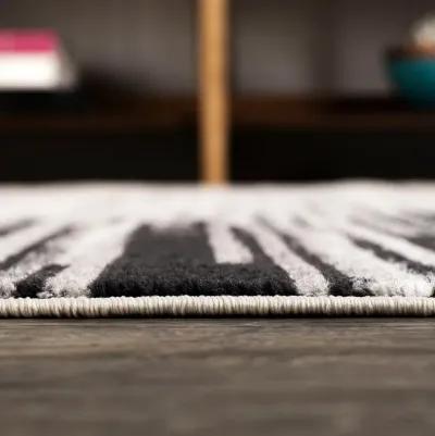 Linear Modern Half Stripe Area Rug