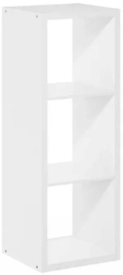 Cubicle Open Back Decorative Cube Storage Organizer, 3-Cube, White