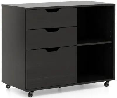 3-Drawer File Cabinet with Adjustable Shelf and Wheels for Letter