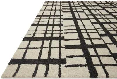 Polly POL02 Black/Ivory 5' x 7'6" Rug