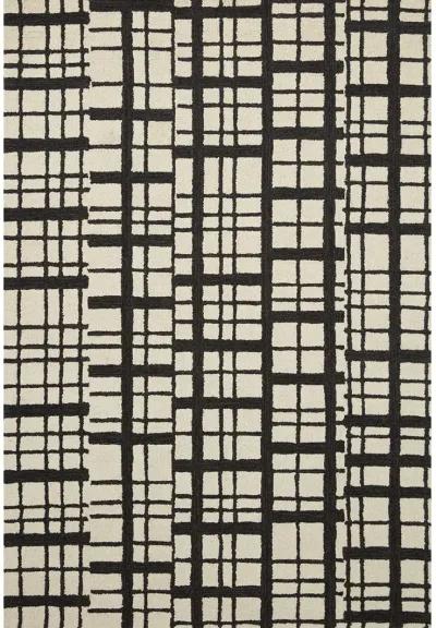 Polly POL02 Black/Ivory 5' x 7'6" Rug