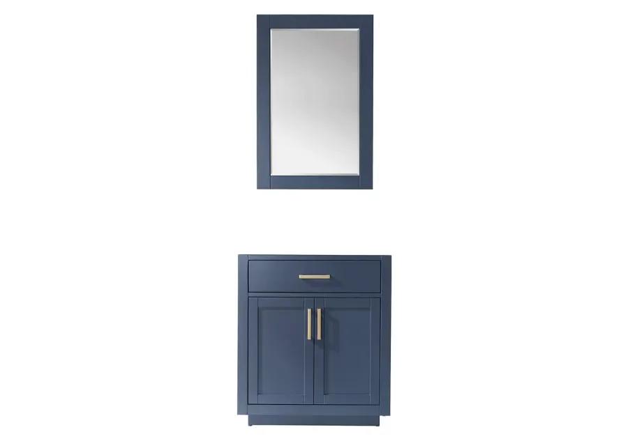 Altair Single Bathroom Vanity Cabinet Only in Royal�Blue and Mirror, without Countertop