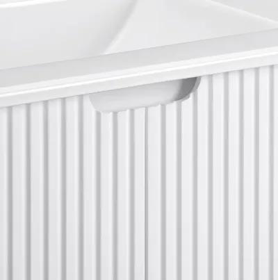 17.72 in. W x 23.62 in. D x 18.7 in. H Single Sink Bath Vanity with Recessed Handles with White Ceramic Top