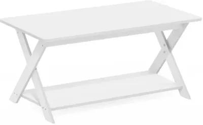 Modern Simplistic Criss-Crossed Coffee Table, White