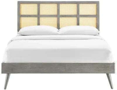 Modway - Sidney Cane and Wood Full Platform Bed with Splayed Legs