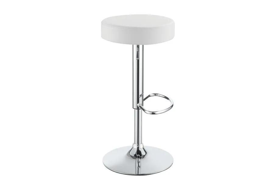 Classy Backless Adjustable Height Bar Stool, White-Benzara