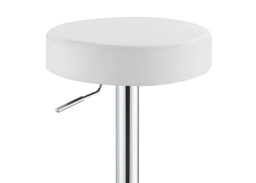 Classy Backless Adjustable Height Bar Stool, White-Benzara