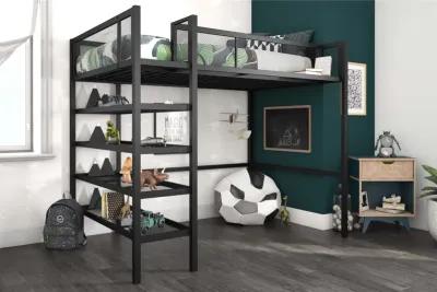 Bloom Storage Loft Bed with Bookcase