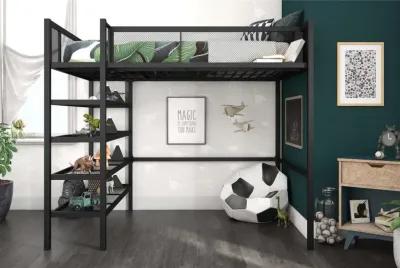 Bloom Storage Loft Bed with Bookcase