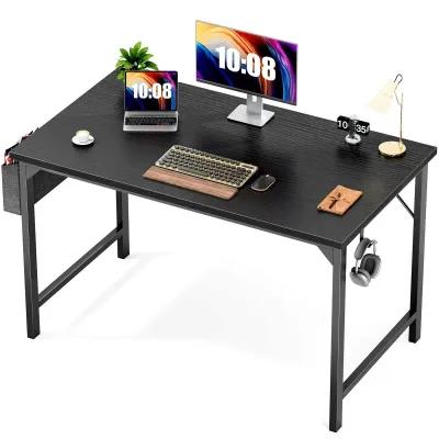 Modern Simple Style Wooden Work Office Desks With Storage, 47 Inch, Black