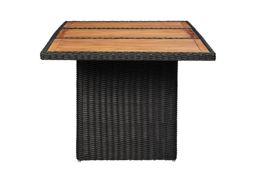 vidaXL Garden Dining Table Black 78.7"x39.4"x29.1" Poly Rattan