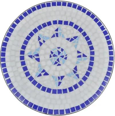 vidaXL Bistro Table Blue and White 23.6" Mosaic