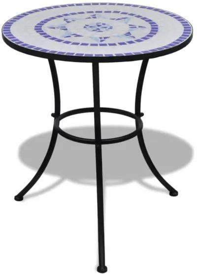 vidaXL Bistro Table Blue and White 23.6" Mosaic