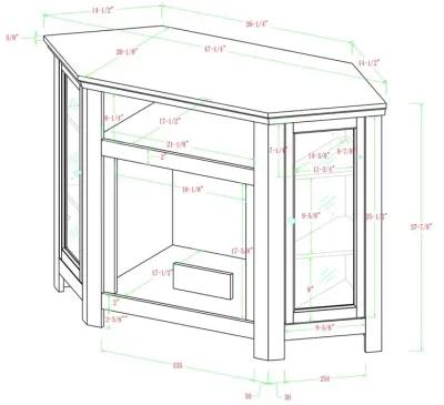 Belen Kox 48-inch Corner Media Stand with Electric Fireplace - White Oak Finish, Belen Kox