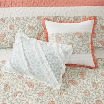 Gracie Mills Singleton Reversible Paisley Lace 6-Piece Cotton Percale Quilt Set