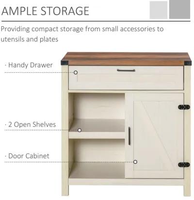 Distressed White Buffet: Modern Sideboard with Adjustable Shelves