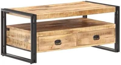 vidaXL Coffee Table 39.4"x21.7"x17.7" Rough Mango Wood